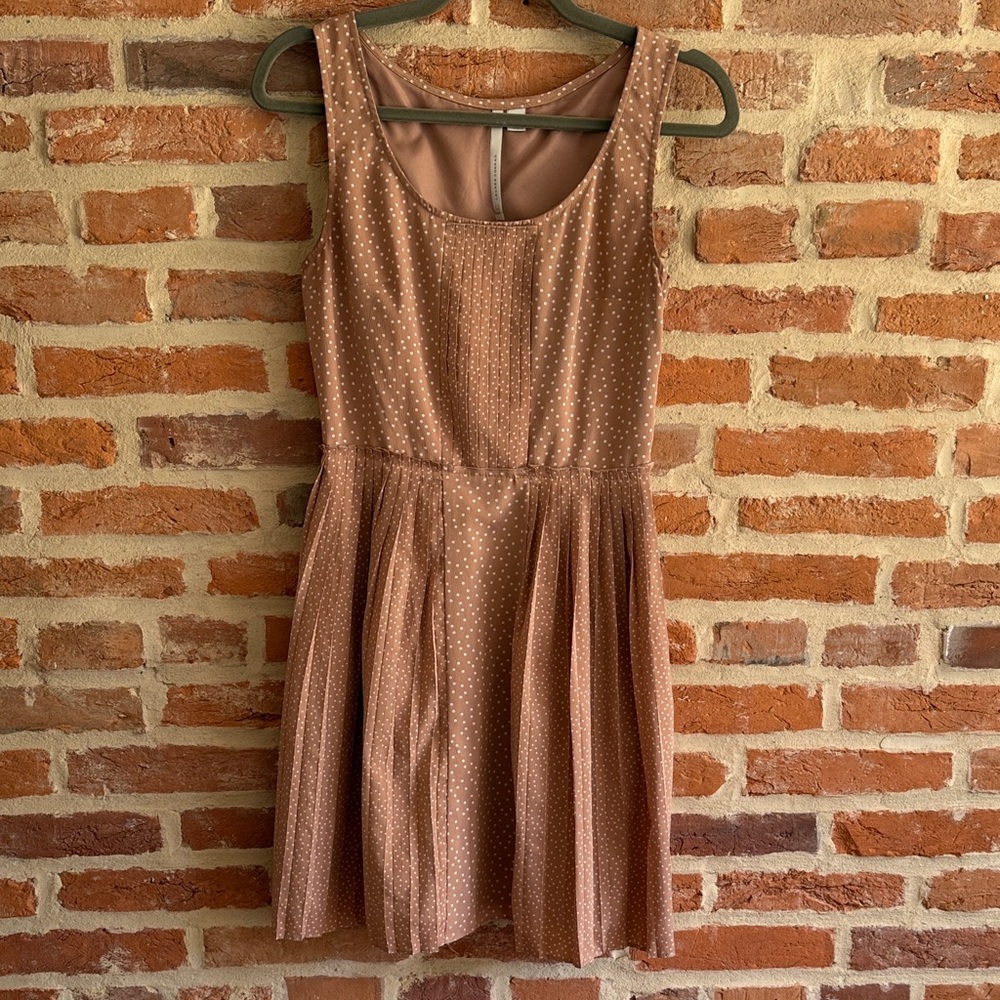 LC Lauren Conrad Tan Polka Dot Mini Dress